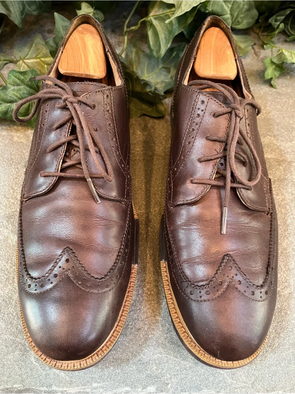 Cole Haan Grand OS Men's Brown Leather Wingtip Oxfords Brogues C21824 Size 10M